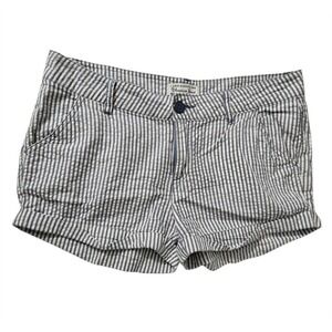 I Love H.Eighty One Seersucker Striped Shorts Blue White Size 28 Cuffed Coastal